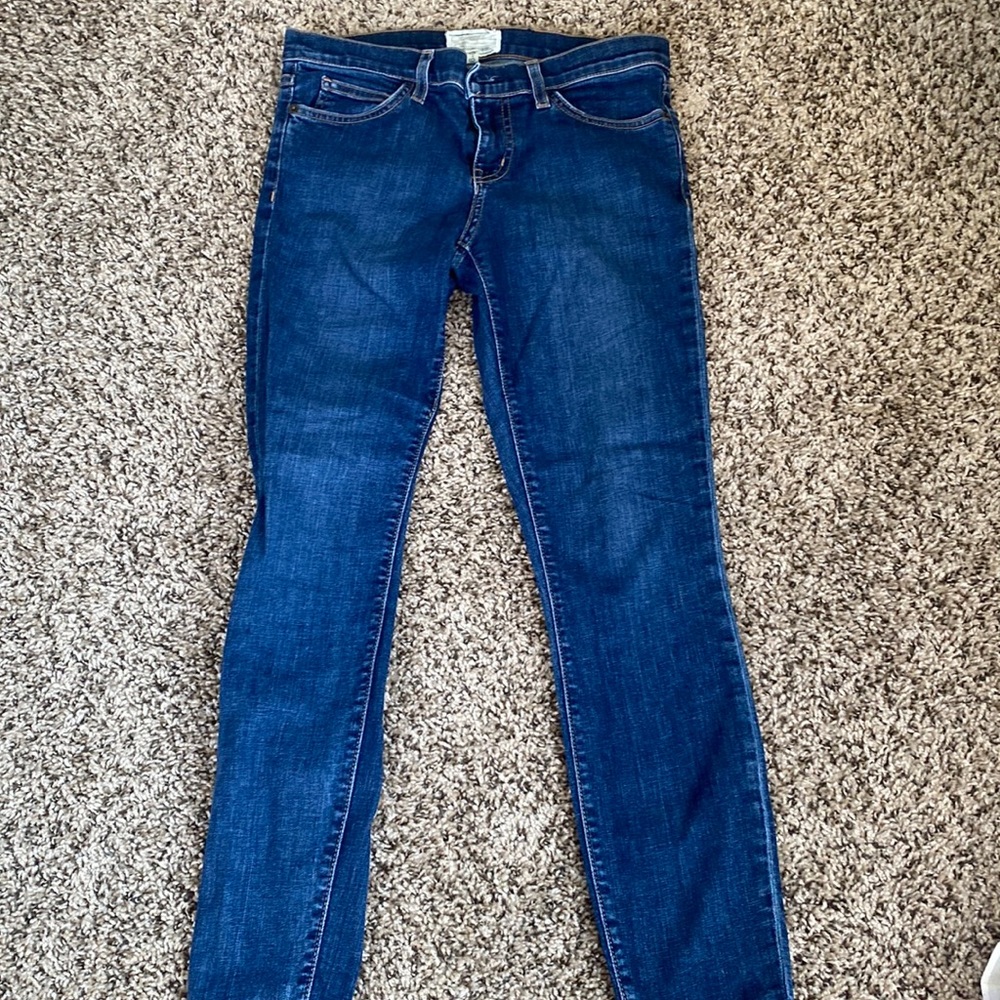 Never worn dark blue skinny jeans.